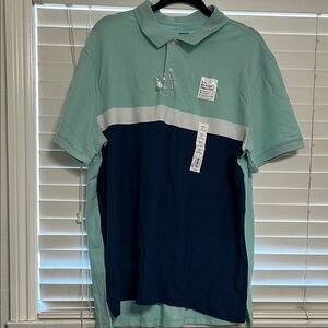 Sonoma Men's Polo Shirt in Mint and Navy